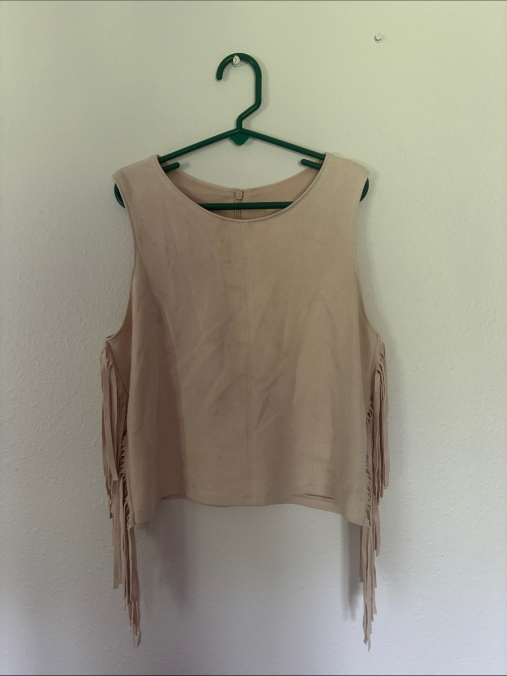 Soprano Beige Fringe Tank Top for Kids